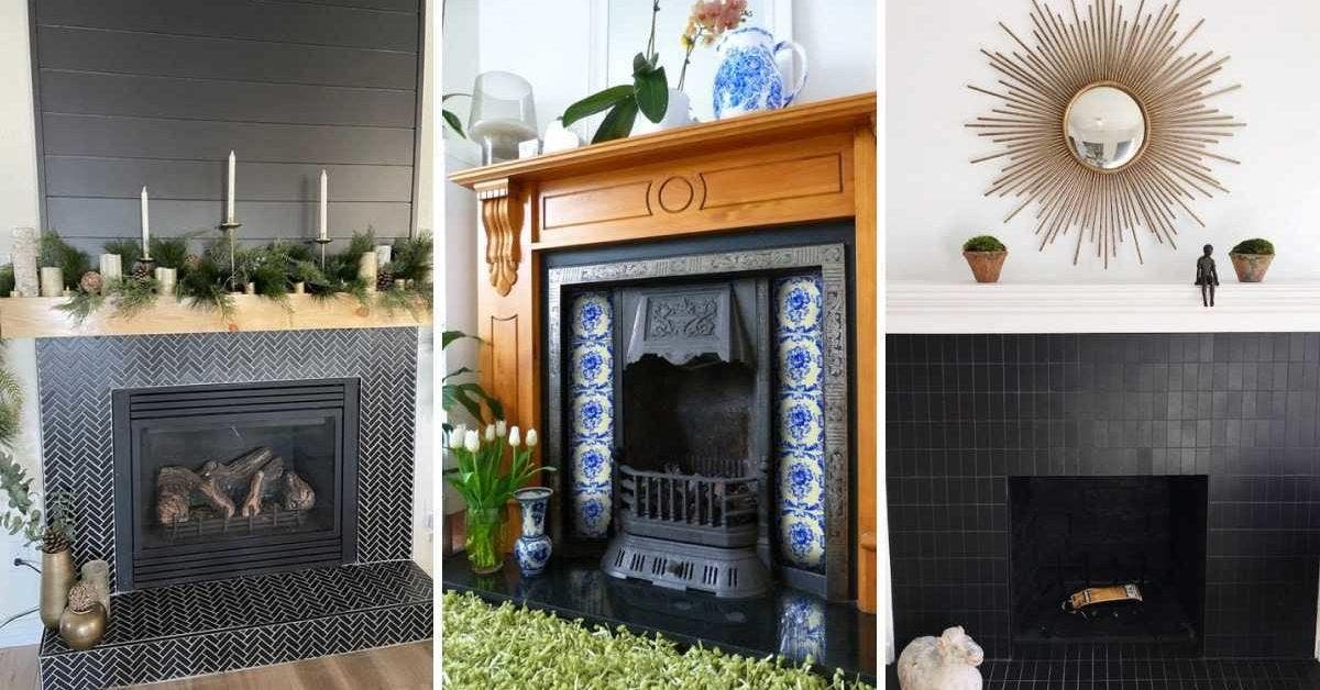 11 idées de revêtements en carrelage pour une cheminée