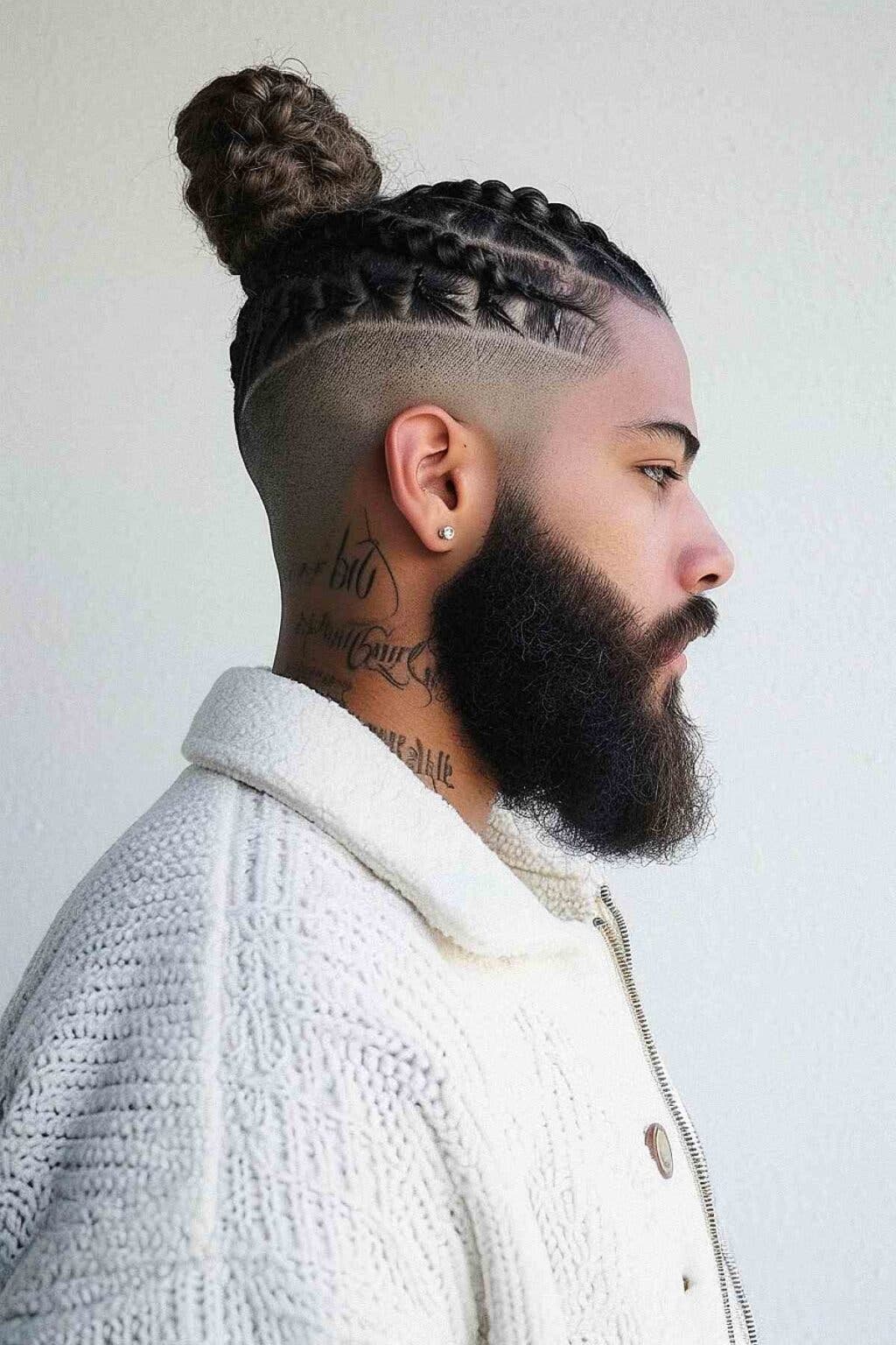 Chignon tressé sur cheveux bouclés. Source : spm