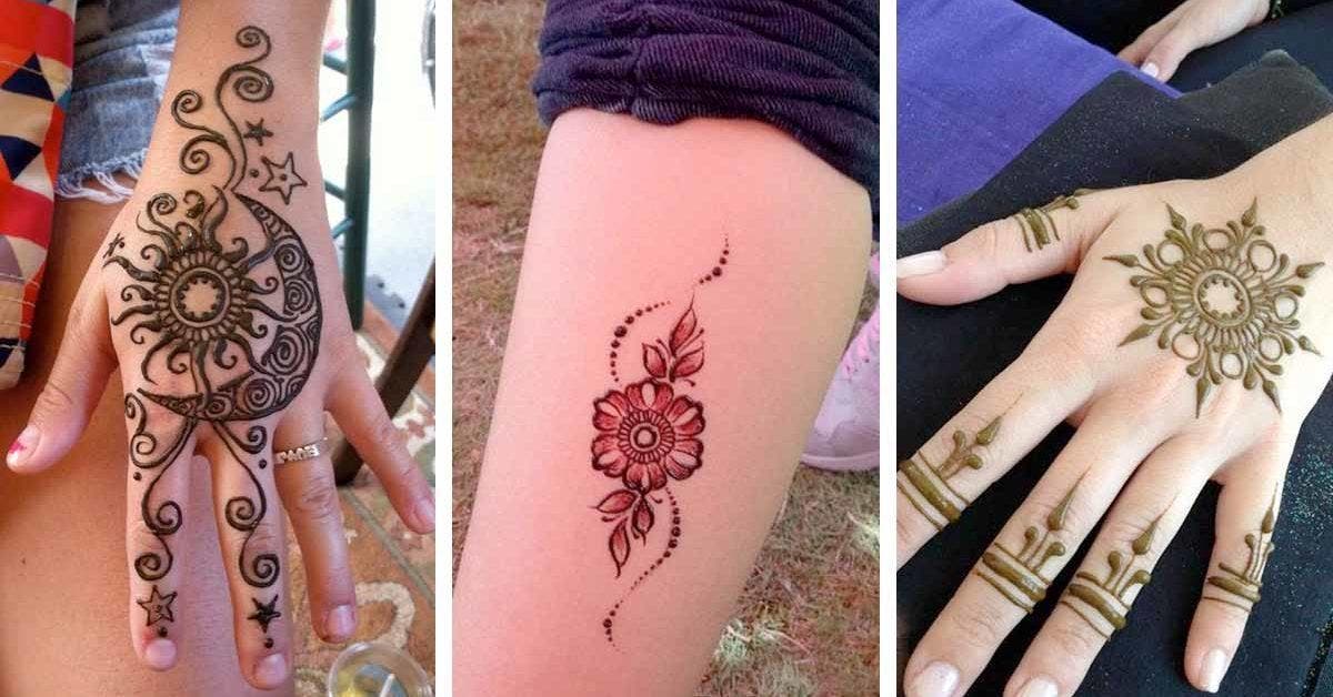 15 idées de tatouages au henné simples sur les mains et les doigts
