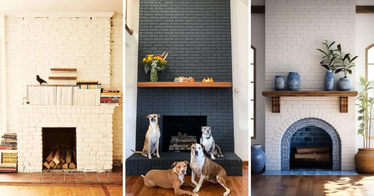 20 idées de cheminées en briques peintes pour une décoration moderne