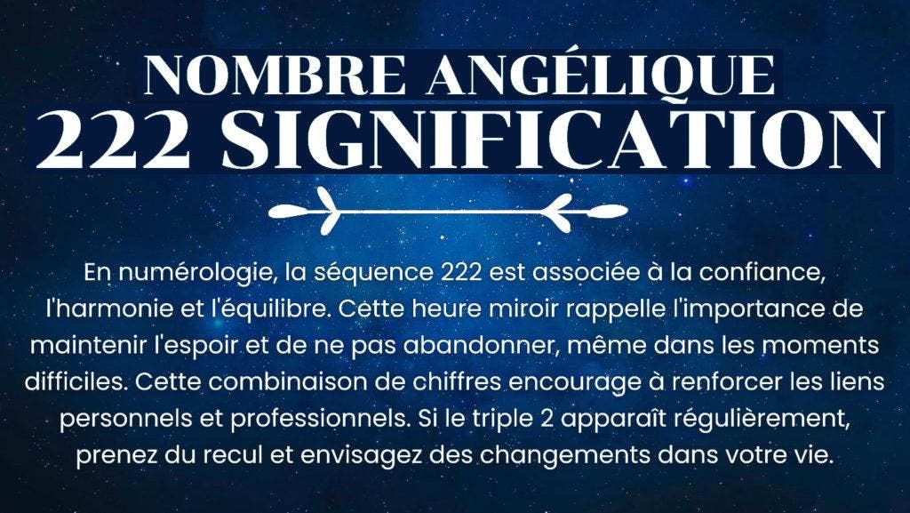 222 signification symbolique et interprétation en numérologie