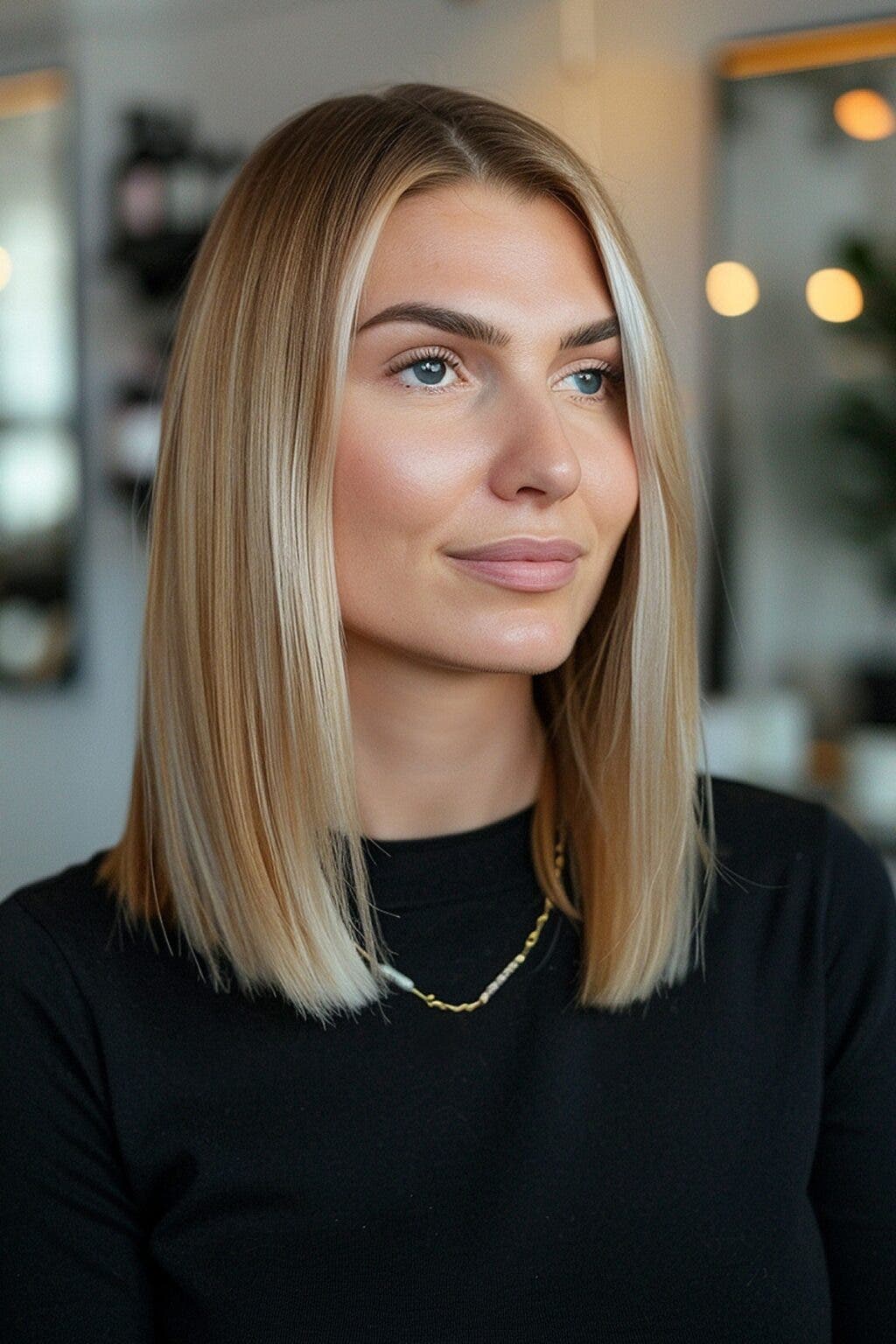 Carré long net sur cheveux blonds. Source spm Carré long net sur cheveux blonds. Source spm