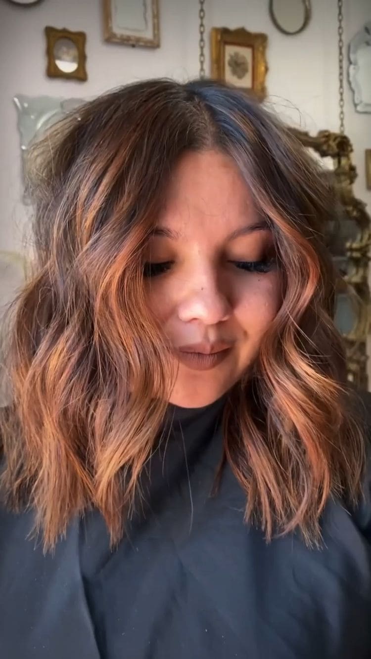 Balayage Caramel En Bordure Du Visage