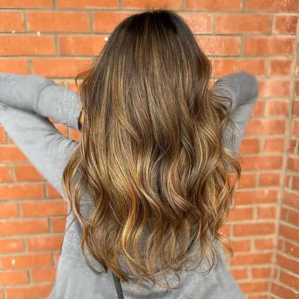 Balayage Caramel Sur Base Brune