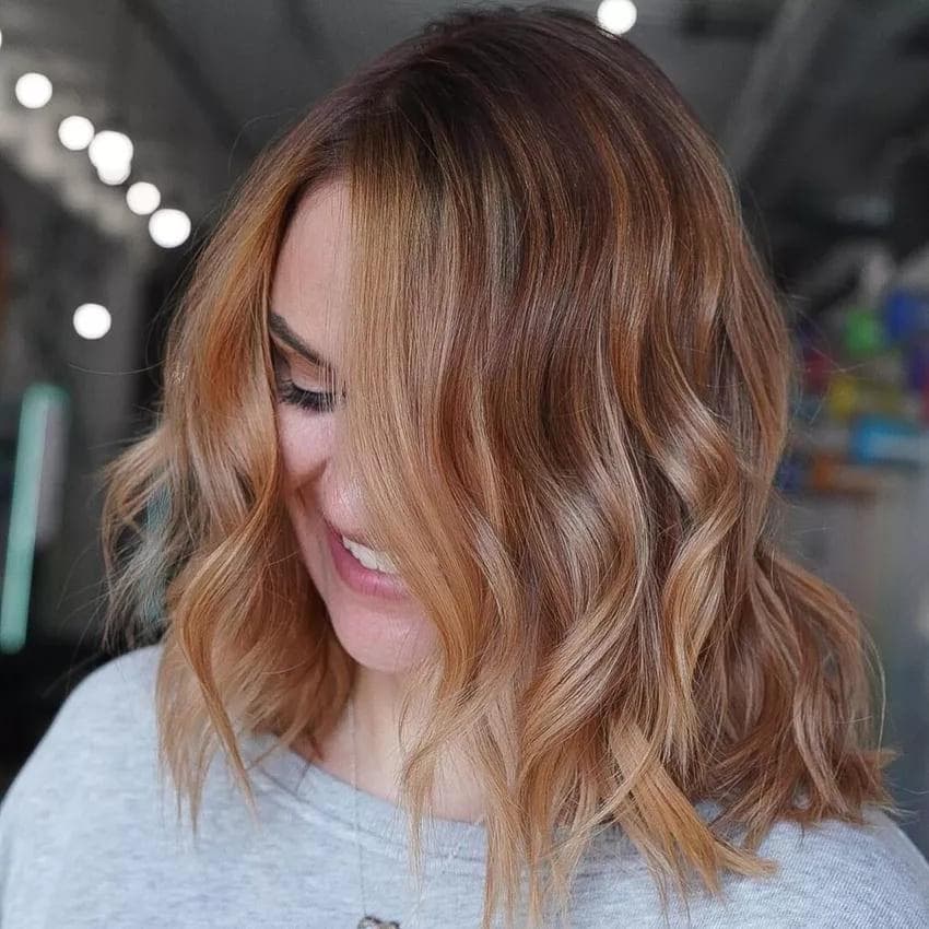 Balayage Caramel Blond Cannelle Rosé