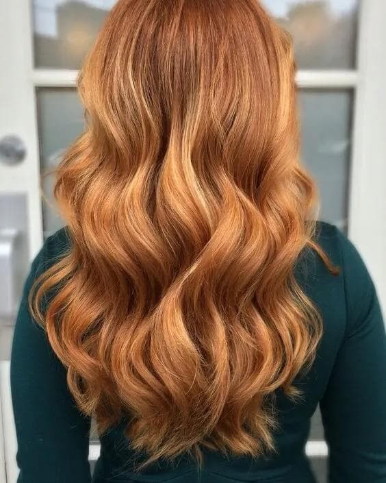 Balayage Caramel Chaud Sur Cheveux Roux