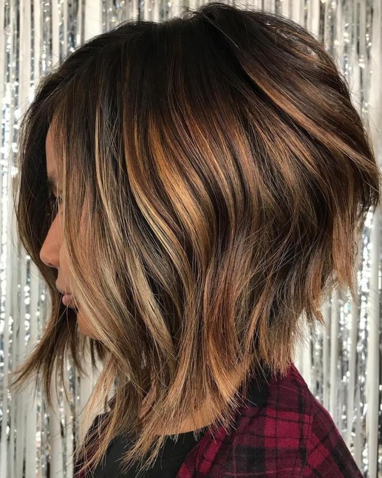 Balayage miel et coupe dégradée