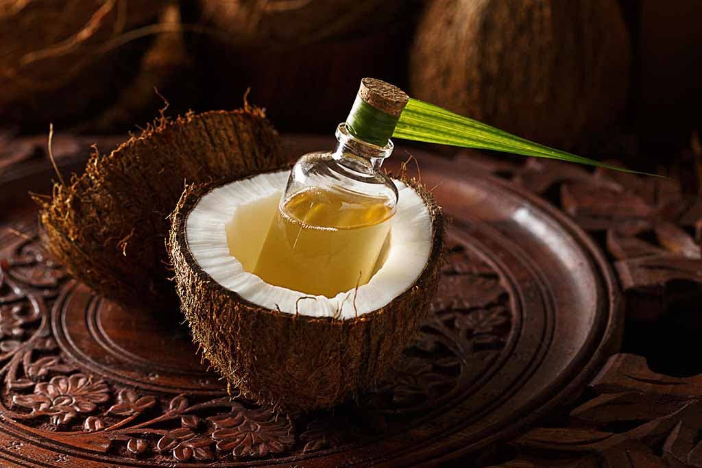 Frasco de óleo de coco