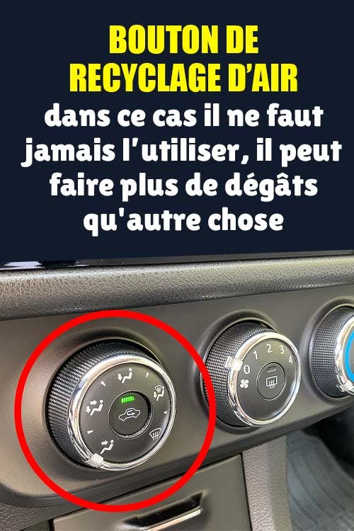 Quand ne faut-il jamais utiliser le bouton de recyclage d’air de votre voiture ?