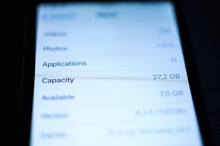 phone storage capacity