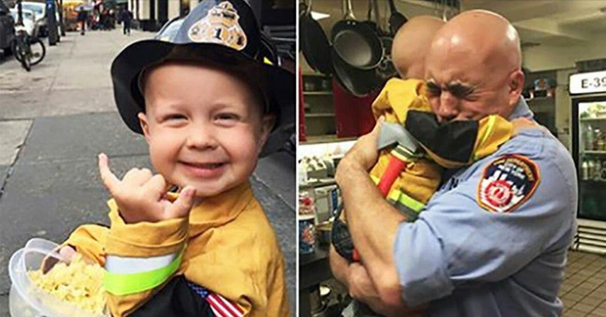 Ce petit garçon réalise son rêve de devenir pompier avant de mourir