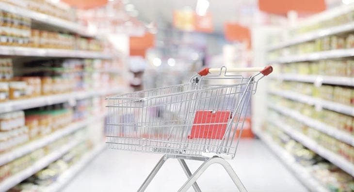 trolley in supermarket