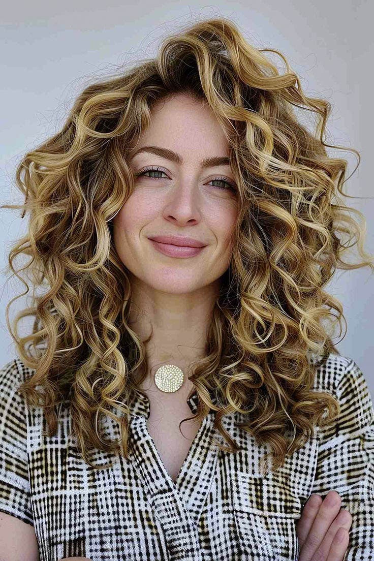 Cheveux ébouriffés avec highlights dorés Cheveux ébouriffés avec highlights dorés