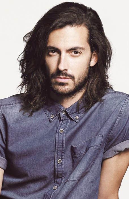 Cheveux longs avec raie latérale Cheveux longs avec raie latérale