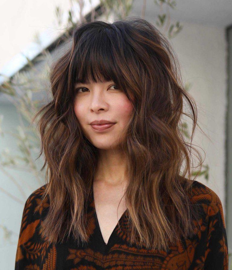 Cheveux Longs Frange Effilee