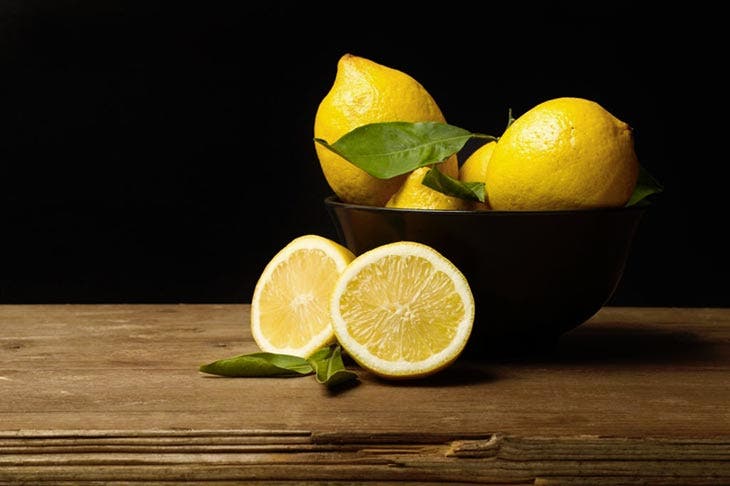 Cut the lemon in half