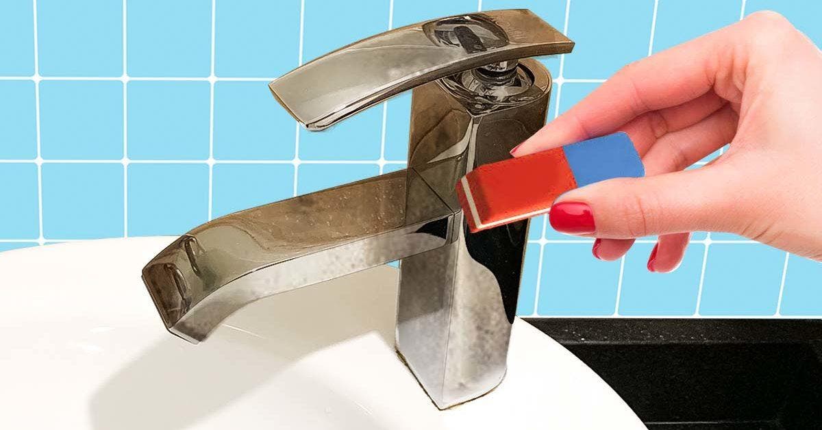 Comment détartrer un robinet avec une gomme2