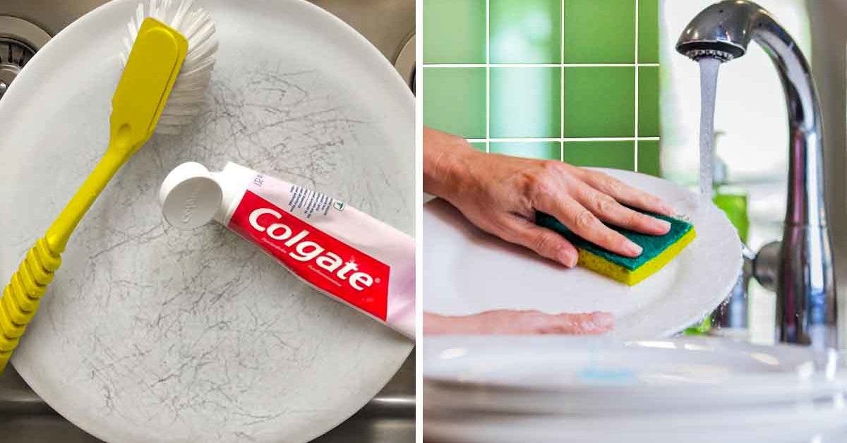 Comment eliminer les rayures des assiettes avec du dentifrice __
