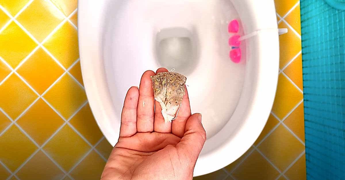 Comment enlever les taches jaunes des toilettes avec un sachet de thé usagés00124