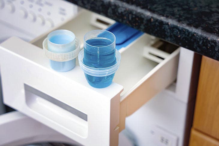 Washer and detergent compartments.