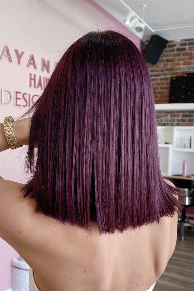 Couleur de cheveux prune noire Couleur de cheveux prune noire