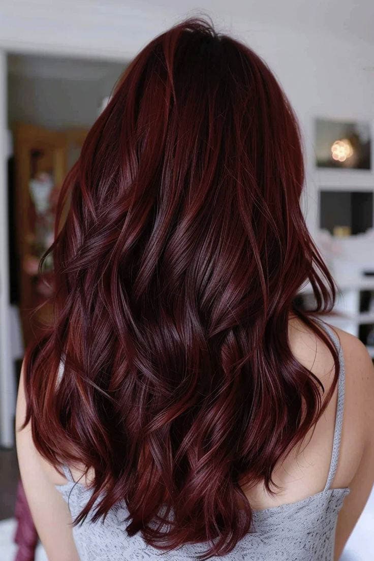 Couleur de cheveux rouge bordeaux Couleur de cheveux rouge bordeaux