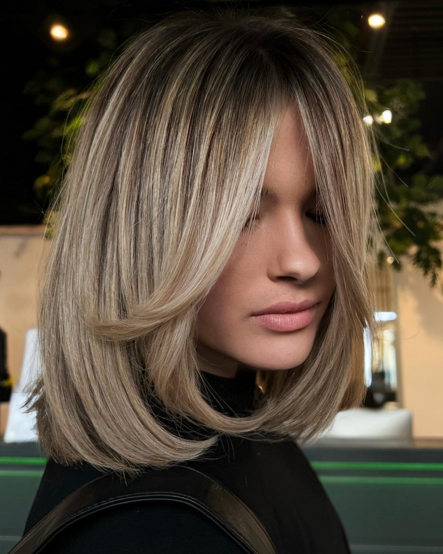 Coupe lob blond cendré Coupe lob blond cendré