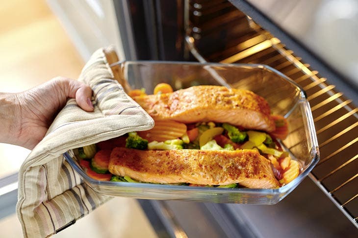 Bake salmon in the oven
