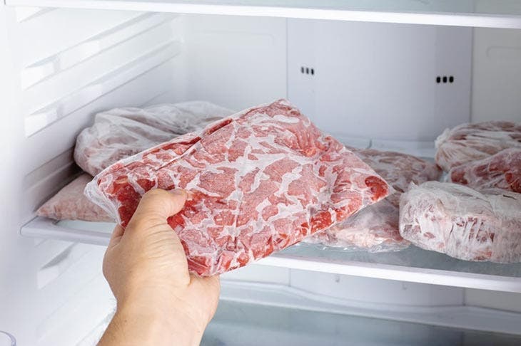 carne nel congelatore