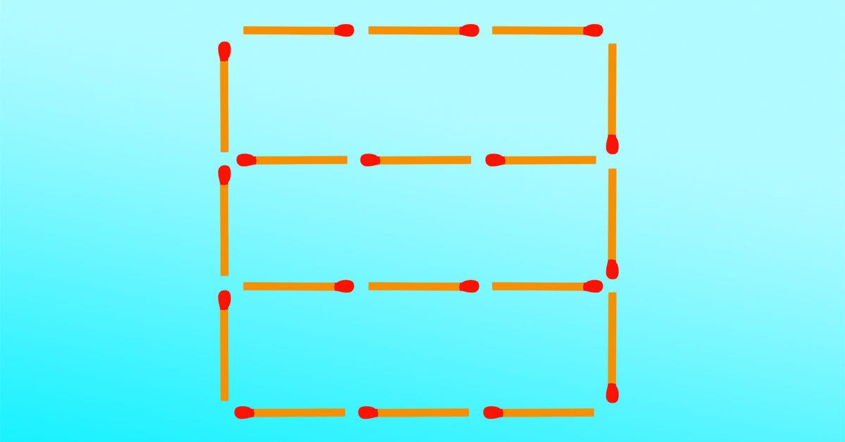 Déplacez 5 allumettes pour créer 6 carrés. Découvrez la réponse couverture final