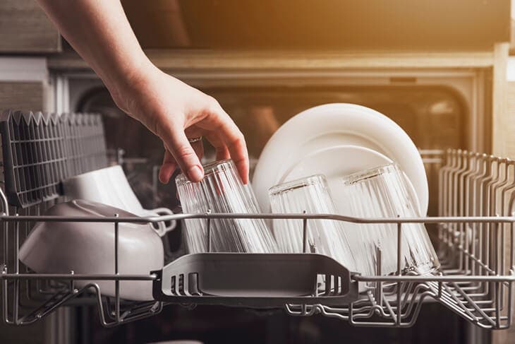 Put the dishes in the dishwasher.