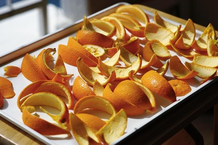 orange peels in the oven