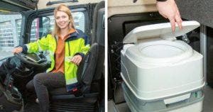 Des toilettes installées dans les camions poids lourds pour apporter du confort aux conductrices