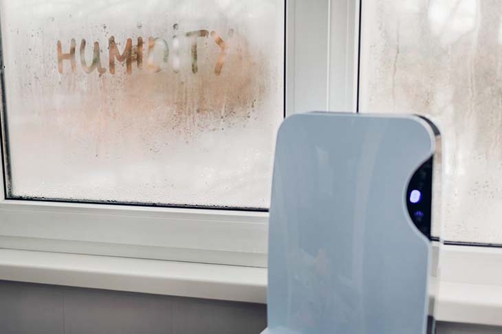 dehumidifier near damp window