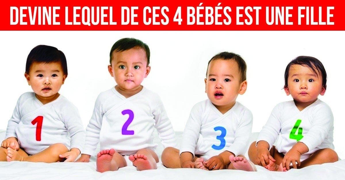 Seul les plus intelligents trouvent la réponse : lequel de ces 4 bébés est une fille