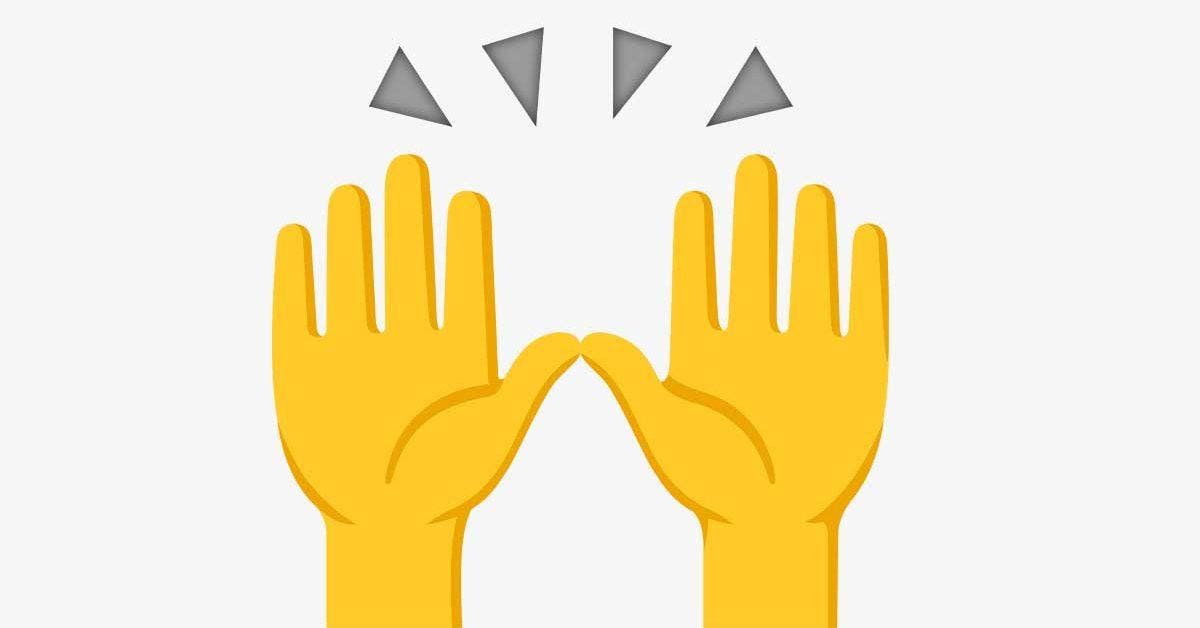 Émoji mains levées 🙌 signification et utilisation (2023)
