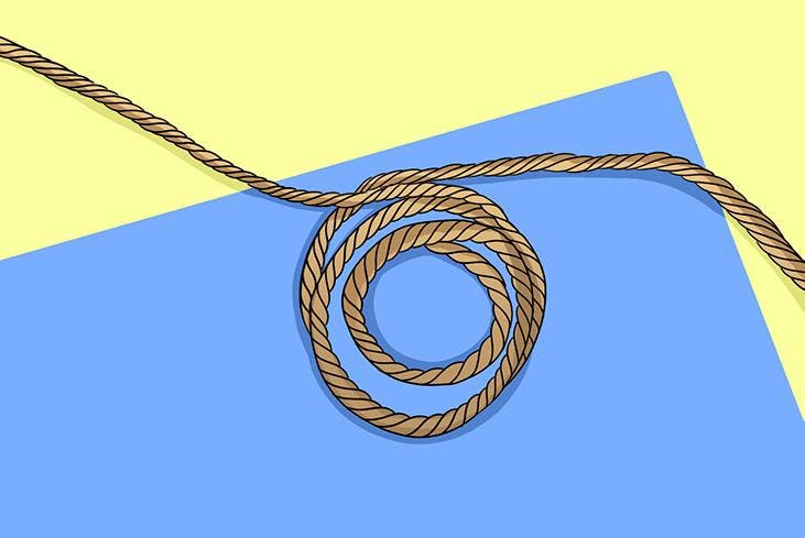 Enrole os fios elétricos com uma corda