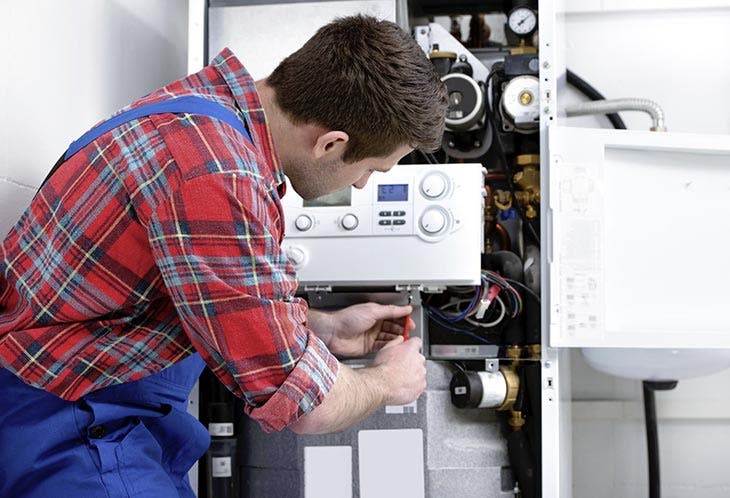 Heating maintenance by a professional