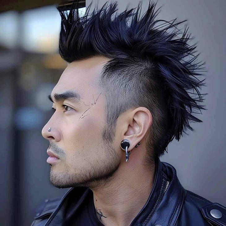 Faux hawk mi-long