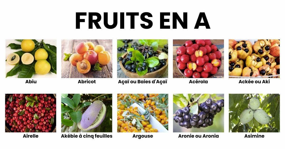 Fruit en A liste des fruits commençant par la lettre A