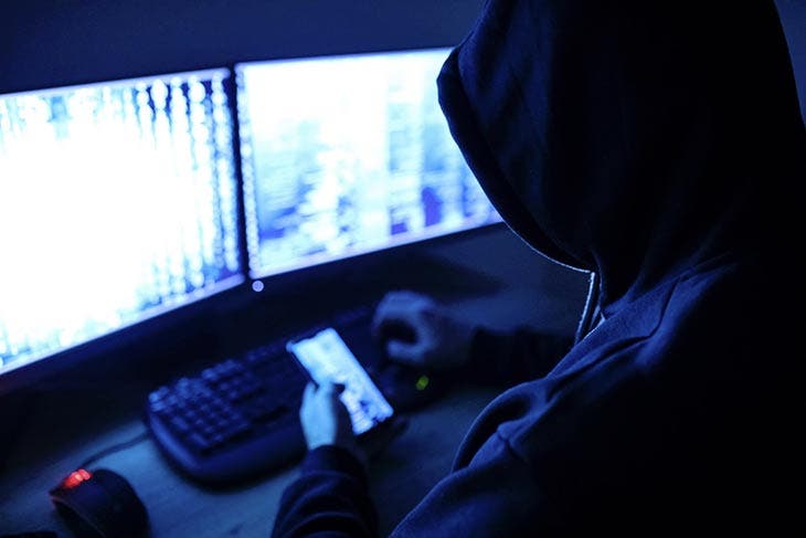 A man doing hacking