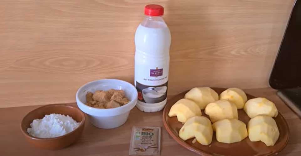 Ingrédients de la recette de flan aux pommes_1