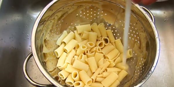 I always drip my pasta in a colander, but after seeing this, never again
