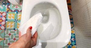 Jetez du papier toilettes trempé de vinaigre dans les WC001
