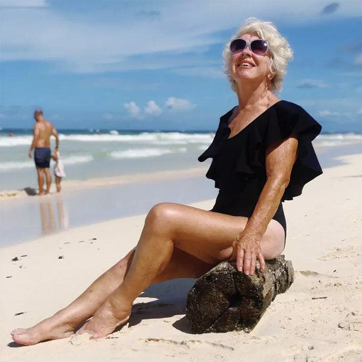 Joan McDonald on the beach