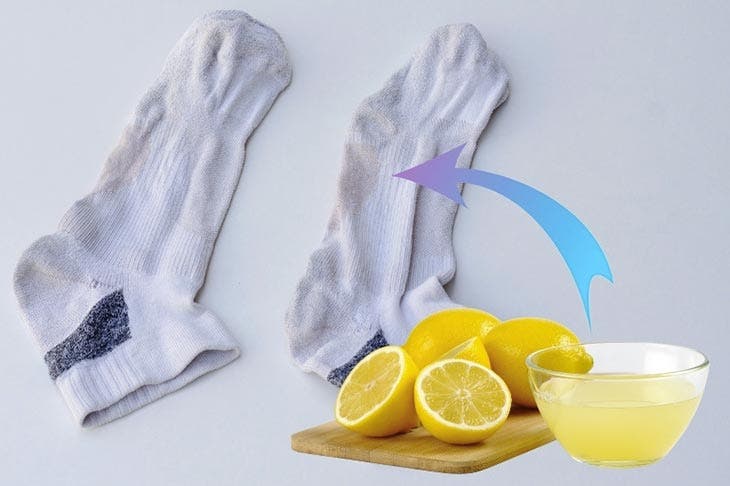 Jus de citron pour nettoyer des chaussettes