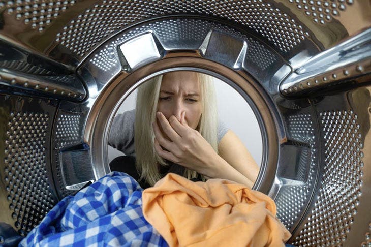 The washing machine smells bad