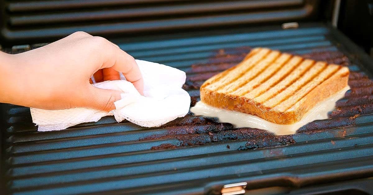 L’astuce pour nettoyer parfaitement le grill et le débarrasser des résidus de fromage001