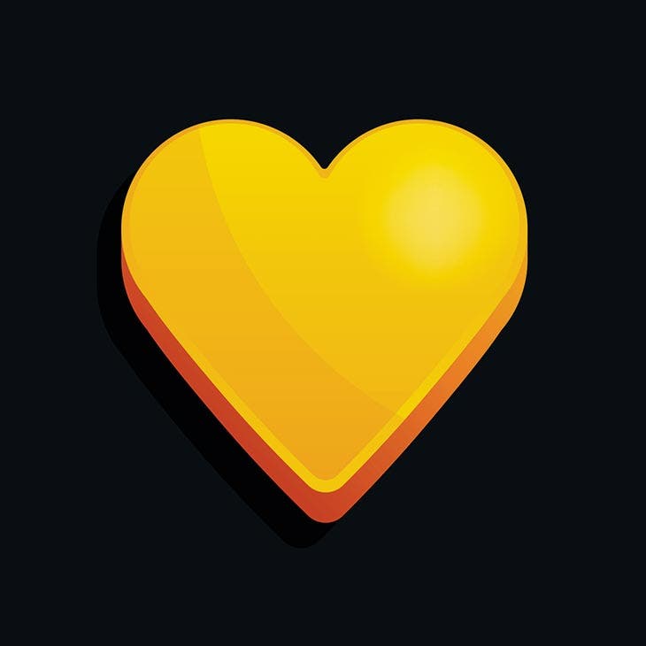L’émoji de coeur jaune