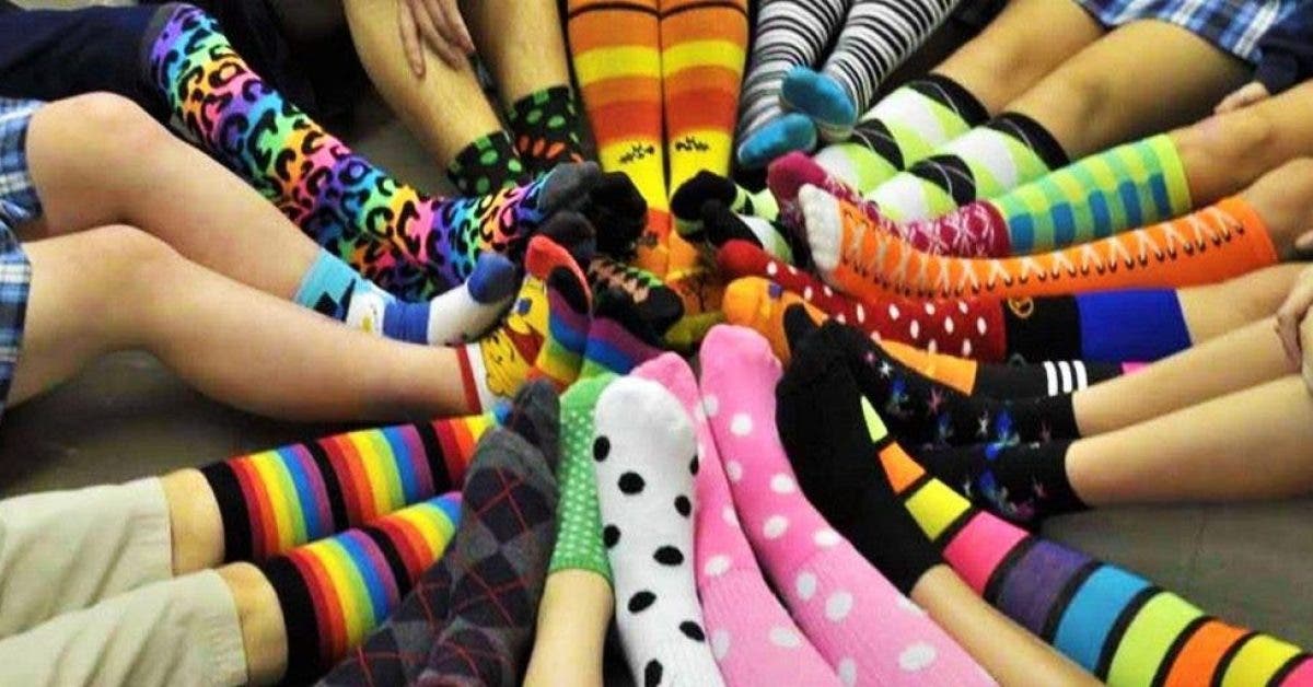 chaussettes très colorées sont plus brillantes